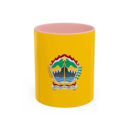 Flag of Central Java Indonesia - Accent Coffee Mug 11oz Pink - Go Mug Yourself