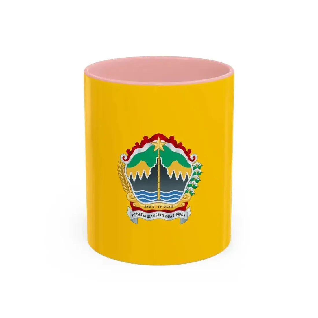 Flag of Central Java Indonesia - Accent Coffee Mug 11oz Pink - Go Mug Yourself
