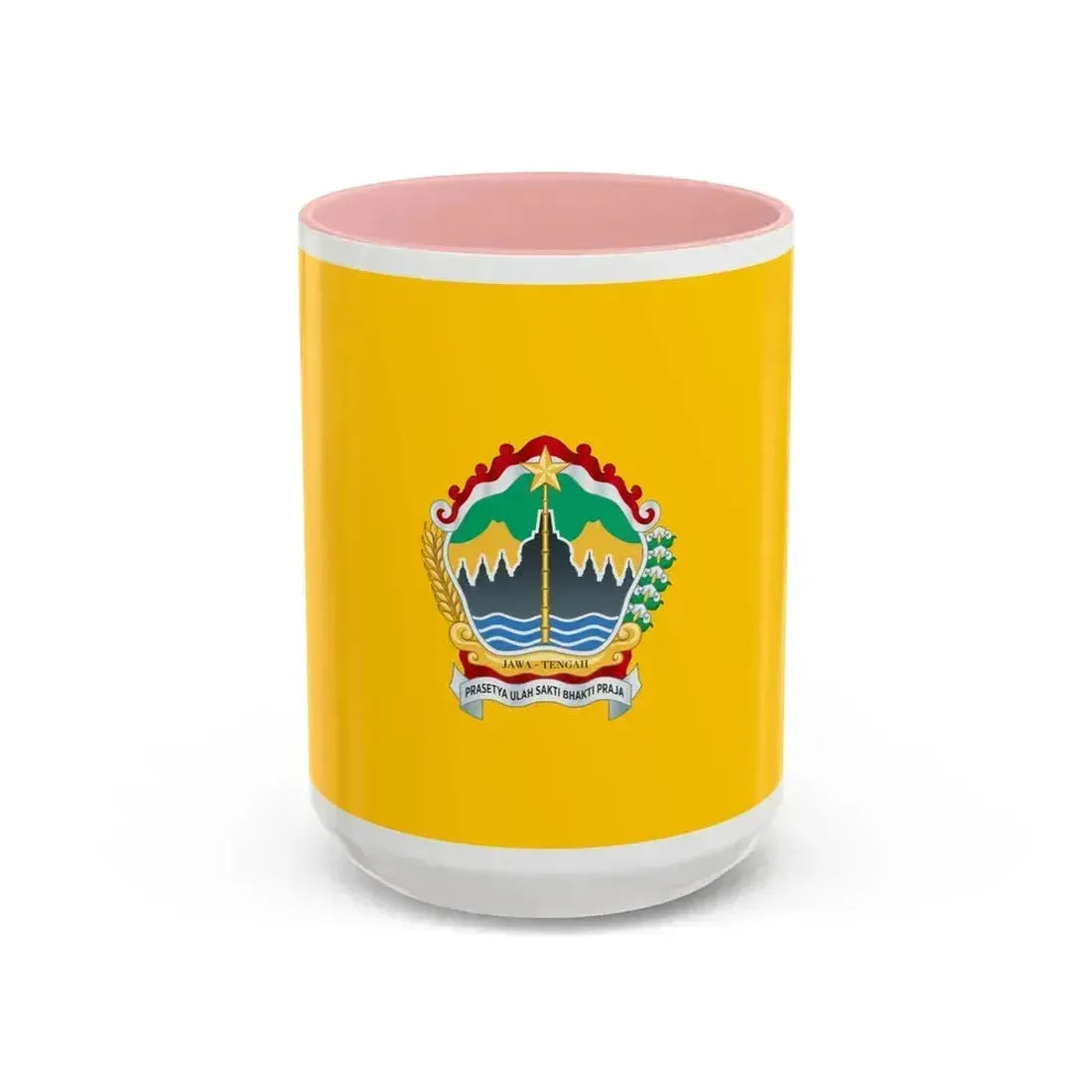 Flag of Central Java Indonesia - Accent Coffee Mug 15oz Pink - Go Mug Yourself