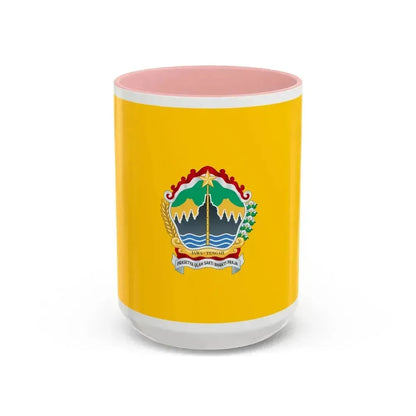 Flag of Central Java Indonesia - Accent Coffee Mug 15oz Pink - Go Mug Yourself