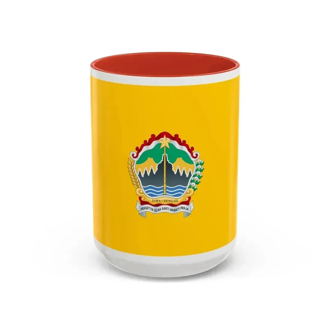 Flag of Central Java Indonesia - Accent Coffee Mug 15oz Red - Go Mug Yourself