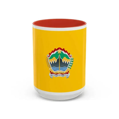 Flag of Central Java Indonesia - Accent Coffee Mug 15oz Red - Go Mug Yourself