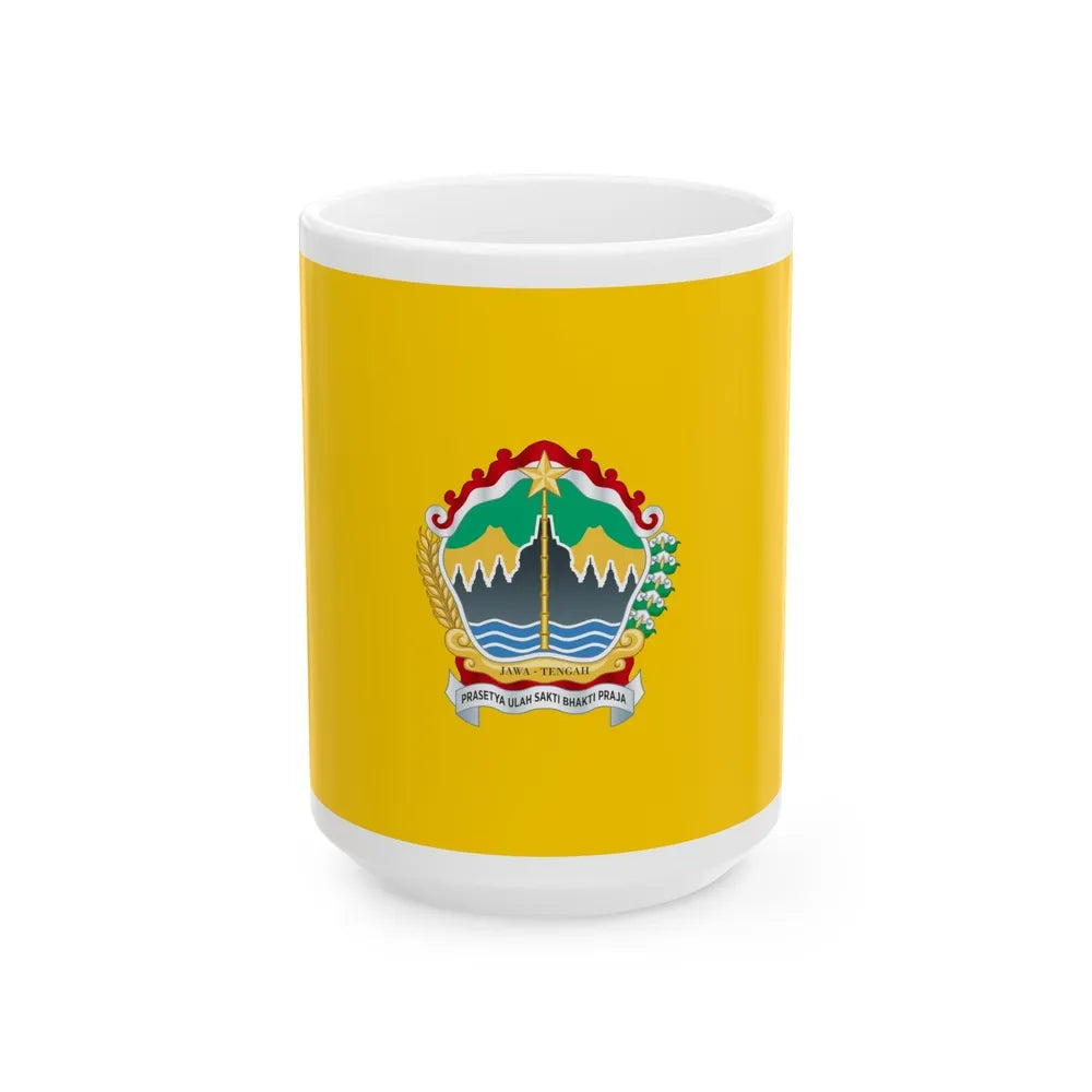 Flag of Central Java Indonesia - White Coffee Mug-15oz-Go Mug Yourself