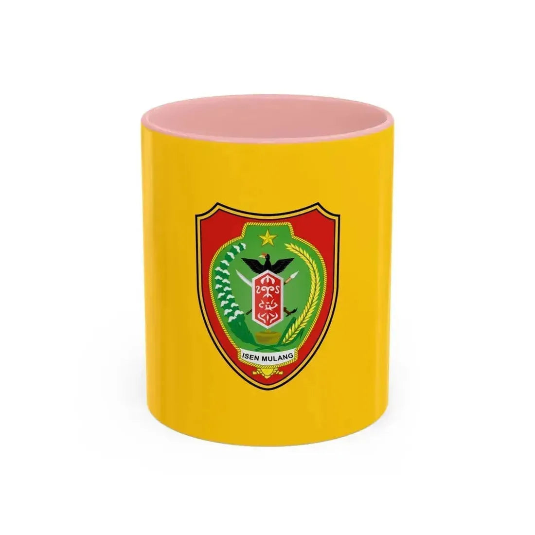 Flag of Central Kalimantan Indonesia - Accent Coffee Mug 11oz Pink - Go Mug Yourself