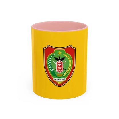 Flag of Central Kalimantan Indonesia - Accent Coffee Mug 11oz Pink - Go Mug Yourself