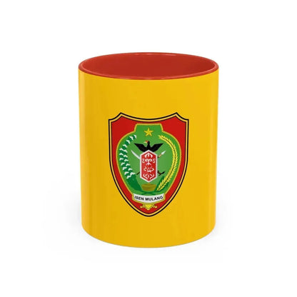 Flag of Central Kalimantan Indonesia - Accent Coffee Mug 11oz Red - Go Mug Yourself