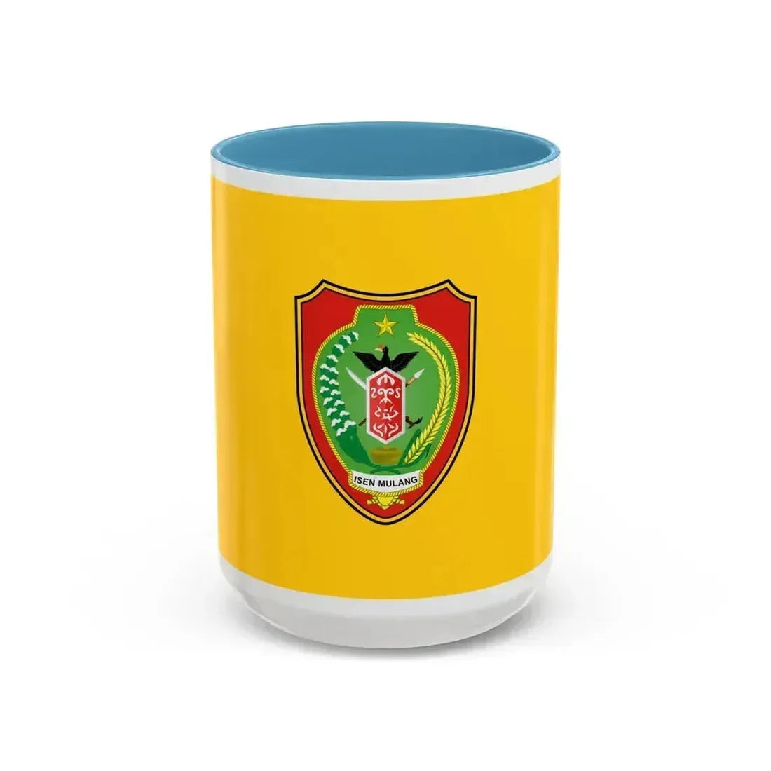 Flag of Central Kalimantan Indonesia - Accent Coffee Mug 15oz Light Blue - Go Mug Yourself
