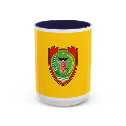 Flag of Central Kalimantan Indonesia - Accent Coffee Mug 15oz Navy - Go Mug Yourself