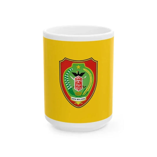 Flag of Central Kalimantan Indonesia - White Coffee Mug 15oz - Go Mug Yourself