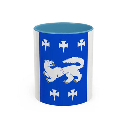 Flag of Central Ostrobothnia Finland - Accent Coffee Mug 11oz Light Blue - Go Mug Yourself