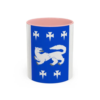 Flag of Central Ostrobothnia Finland - Accent Coffee Mug 11oz Pink - Go Mug Yourself