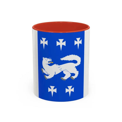 Flag of Central Ostrobothnia Finland - Accent Coffee Mug 11oz Red - Go Mug Yourself