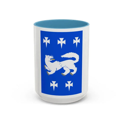 Flag of Central Ostrobothnia Finland - Accent Coffee Mug 15oz Light Blue - Go Mug Yourself
