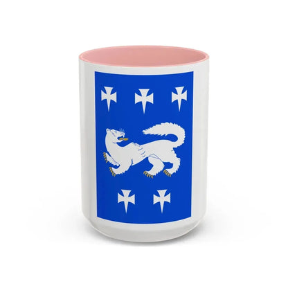 Flag of Central Ostrobothnia Finland - Accent Coffee Mug 15oz Pink - Go Mug Yourself