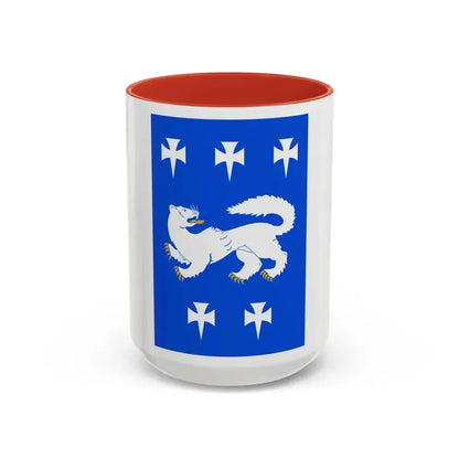 Flag of Central Ostrobothnia Finland - Accent Coffee Mug 15oz Red - Go Mug Yourself