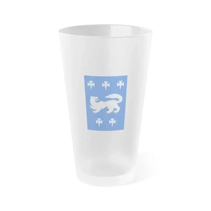 Flag of Central Ostrobothnia Finland - Frosted Pint Glass 16oz 16oz Frosted - Go Mug Yourself