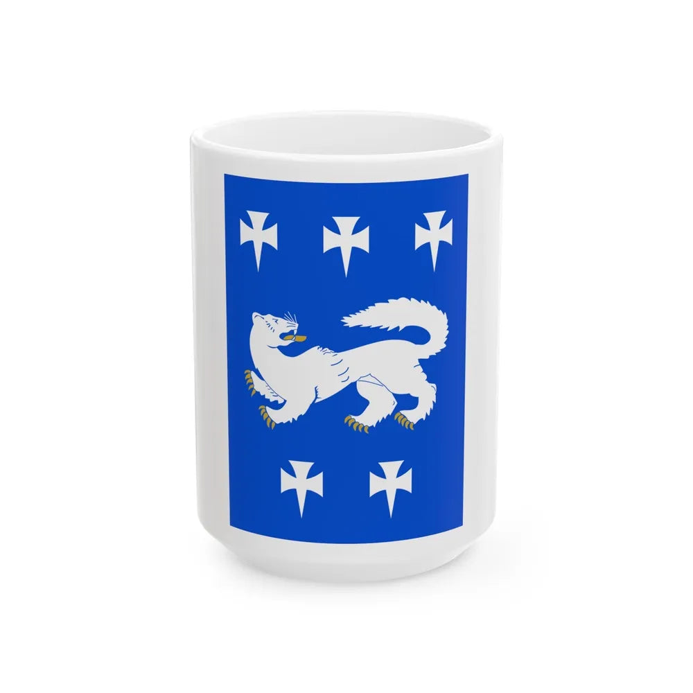 Flag of Central Ostrobothnia Finland - White Coffee Mug-15oz-Go Mug Yourself