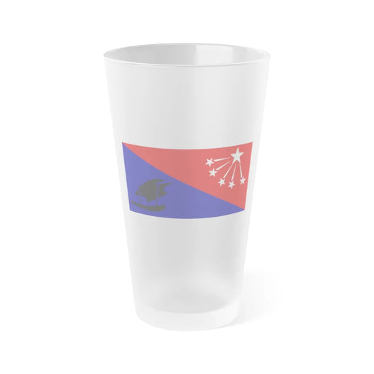 Flag of Central Province Papa New Guinea - Frosted Pint Glass 16oz-16oz-Frosted-Go Mug Yourself