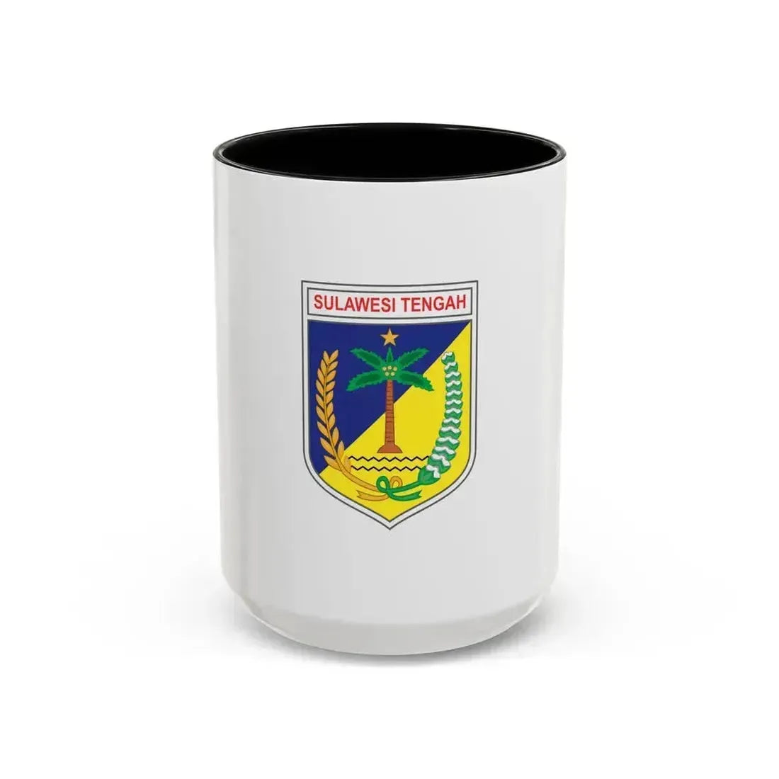 Flag of Central Sulawesi Indonesia - Accent Coffee Mug 15oz Black - Go Mug Yourself