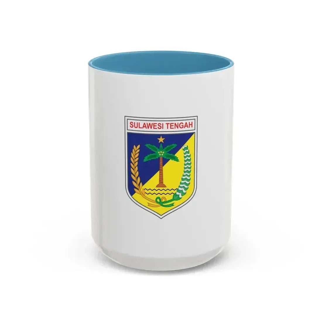 Flag of Central Sulawesi Indonesia - Accent Coffee Mug 15oz Light Blue - Go Mug Yourself