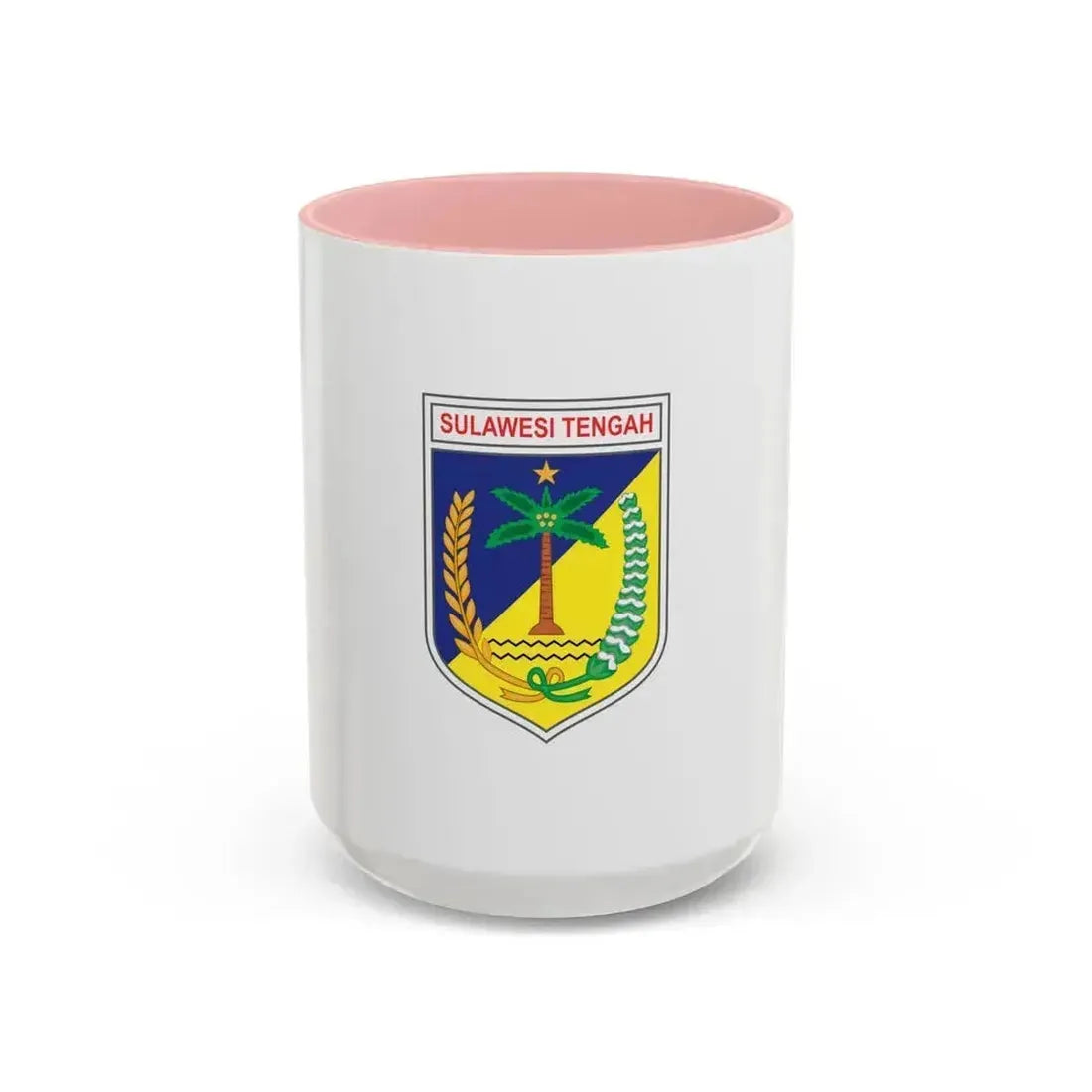 Flag of Central Sulawesi Indonesia - Accent Coffee Mug 15oz Pink - Go Mug Yourself