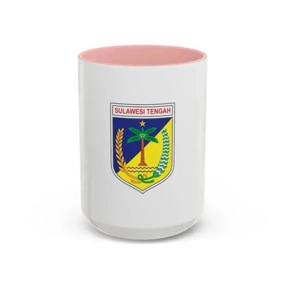 Flag of Central Sulawesi Indonesia - Accent Coffee Mug 15oz Pink - Go Mug Yourself