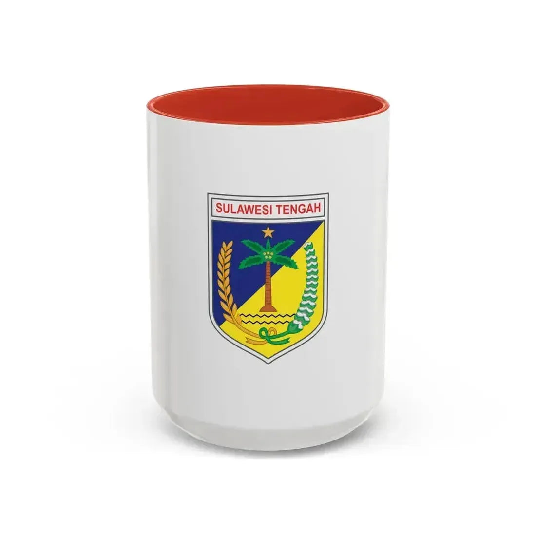 Flag of Central Sulawesi Indonesia - Accent Coffee Mug 15oz Red - Go Mug Yourself