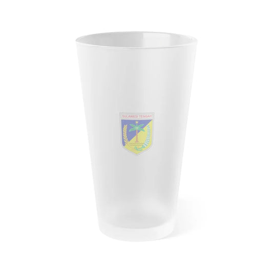 Flag of Central Sulawesi Indonesia - Frosted Pint Glass 16oz-16oz-Frosted-Go Mug Yourself