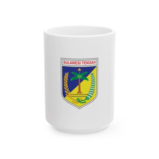 Flag of Central Sulawesi Indonesia - White Coffee Mug-15oz-Go Mug Yourself