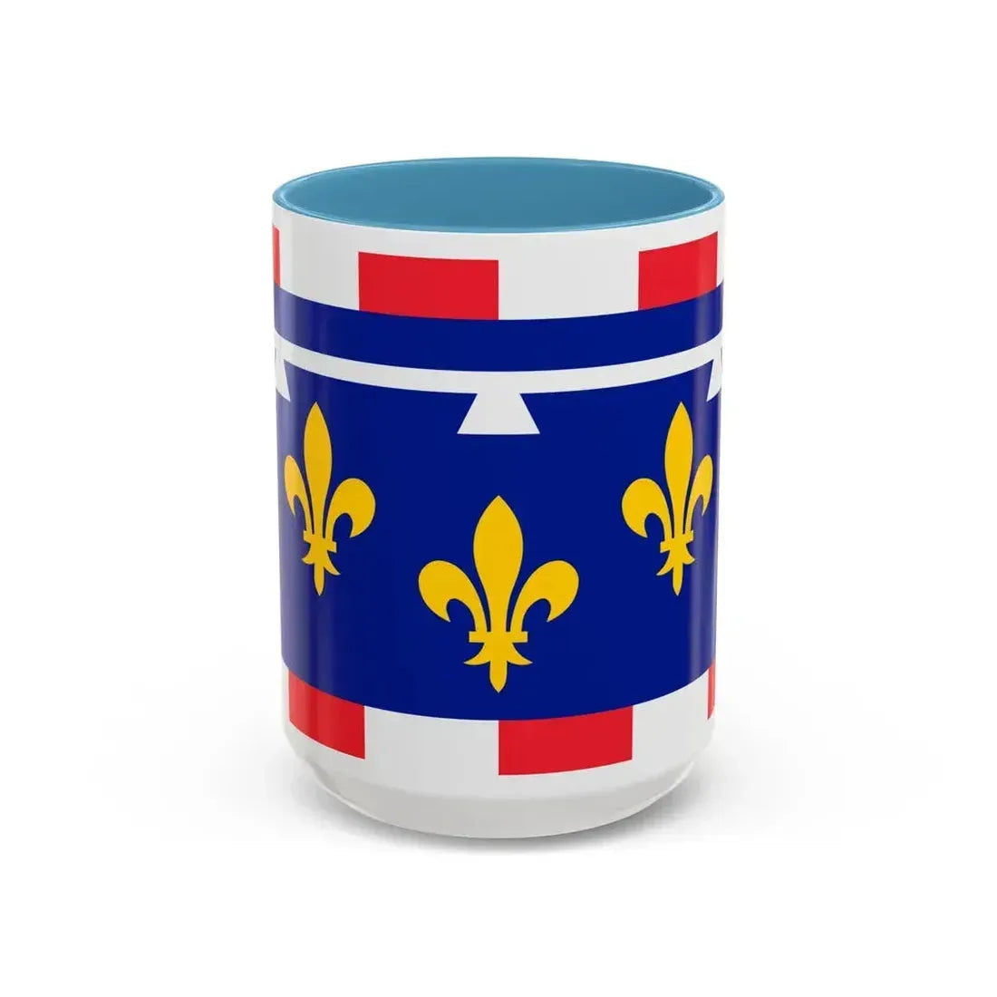 Flag of Centre Val de Loire France 2 - Accent Coffee Mug 15oz Light Blue - Go Mug Yourself