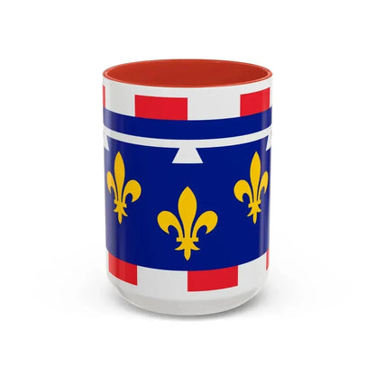 Flag of Centre Val de Loire France 2 - Accent Coffee Mug 15oz Red - Go Mug Yourself