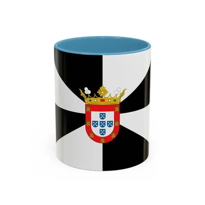 Flag of Ceuta Spain - Accent Coffee Mug 11oz Light Blue - Go Mug Yourself