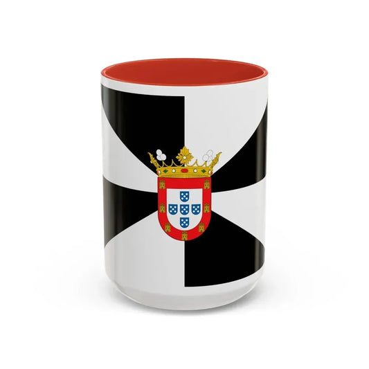 Flag of Ceuta Spain - Accent Coffee Mug 15oz Red - Go Mug Yourself