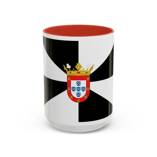 Flag of Ceuta Spain - Accent Coffee Mug 15oz Red - Go Mug Yourself