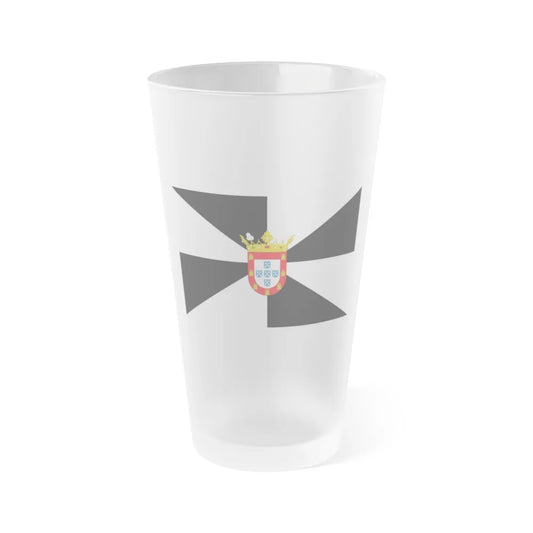 Flag of Ceuta Spain - Frosted Pint Glass 16oz-16oz-Frosted-Go Mug Yourself