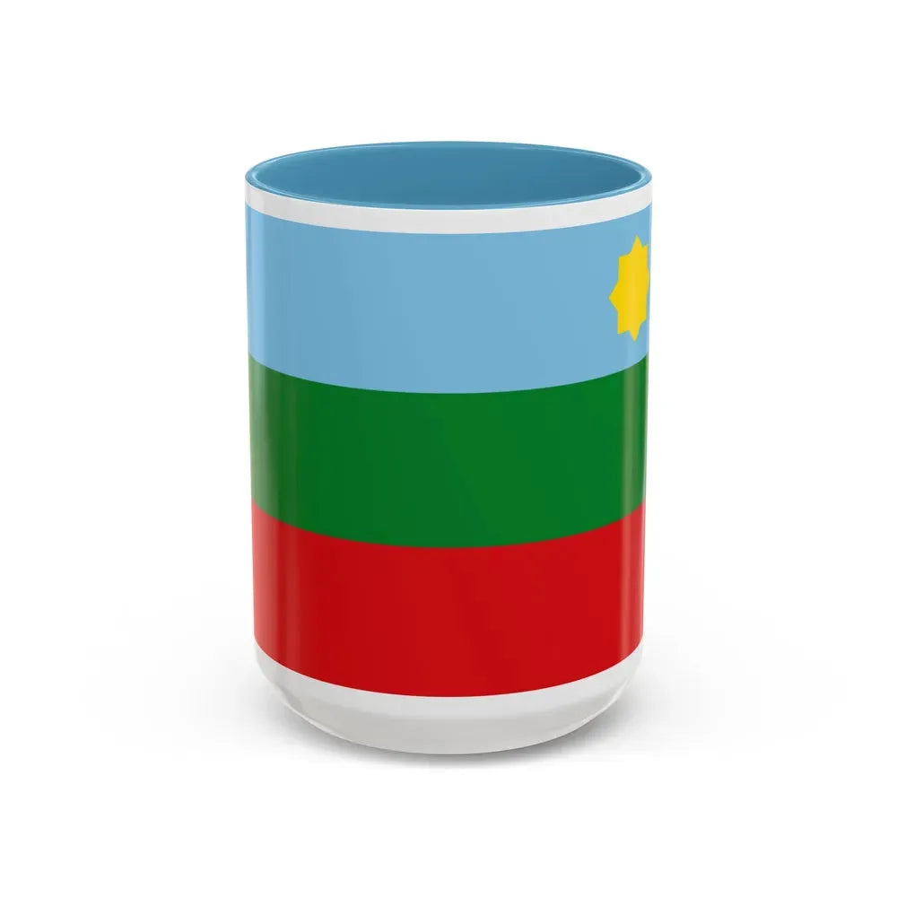 Flag of Chachapoyas capital of the Amazonas Region Peru - Accent Coffee Mug 15oz Light Blue - Go Mug Yourself