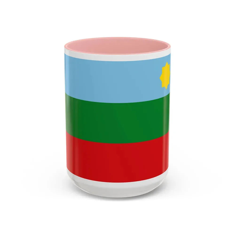 Flag of Chachapoyas capital of the Amazonas Region Peru - Accent Coffee Mug 15oz Pink - Go Mug Yourself