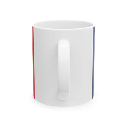 Flag of Chad with coat of arms (Chad) White Coffee Mug-Go Mug Yourself