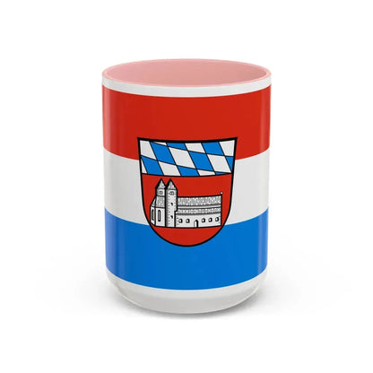 Flag of Cham Germany - Accent Coffee Mug 15oz Pink - Go Mug Yourself