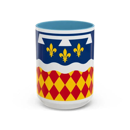 Flag of Charente France 2 - Accent Coffee Mug 15oz Light Blue - Go Mug Yourself