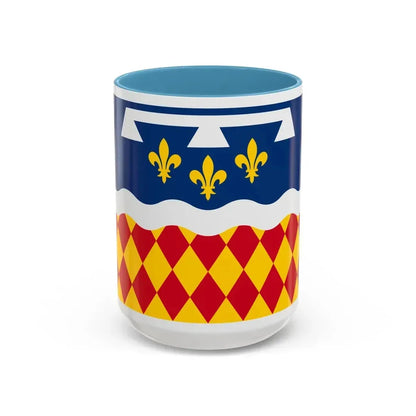 Flag of Charente France 2 - Accent Coffee Mug 15oz Light Blue - Go Mug Yourself