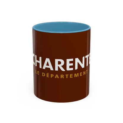 Flag of Charente France - Accent Coffee Mug 11oz Light Blue - Go Mug Yourself