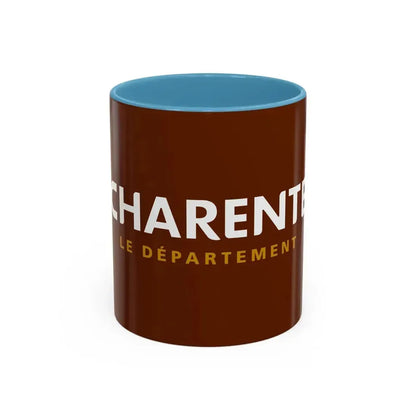 Flag of Charente France - Accent Coffee Mug 11oz Light Blue - Go Mug Yourself