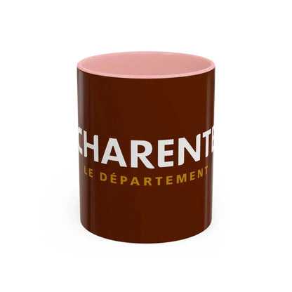 Flag of Charente France - Accent Coffee Mug 11oz Pink - Go Mug Yourself