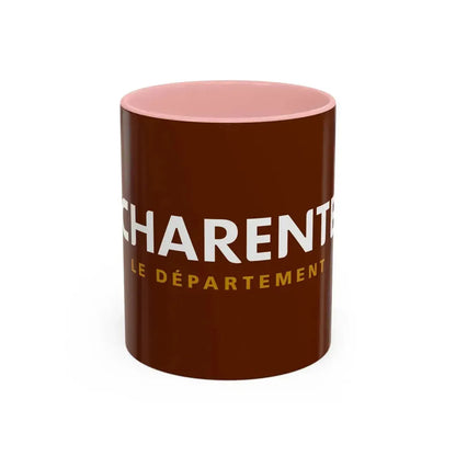Flag of Charente France - Accent Coffee Mug 11oz Pink - Go Mug Yourself