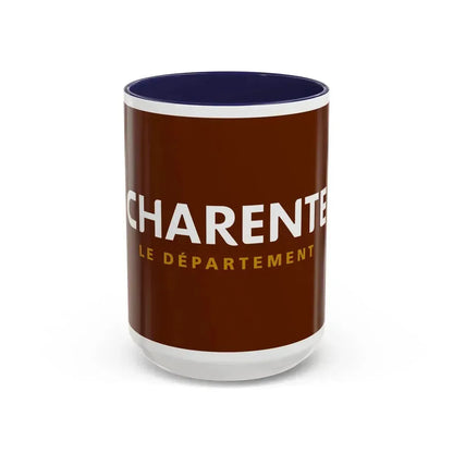 Flag of Charente France - Accent Coffee Mug 15oz Navy - Go Mug Yourself