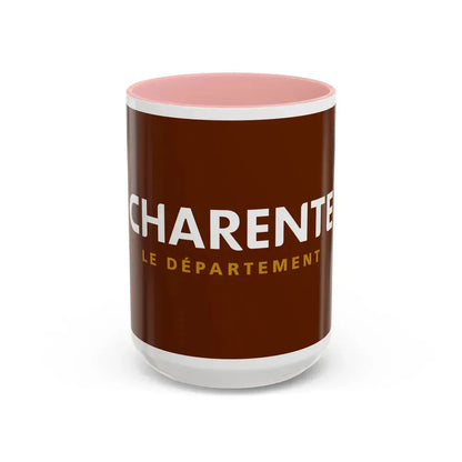 Flag of Charente France - Accent Coffee Mug 15oz Pink - Go Mug Yourself