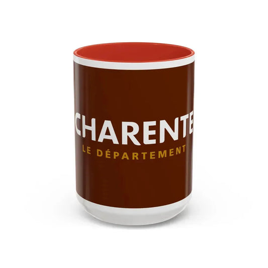 Flag of Charente France - Accent Coffee Mug 15oz Red - Go Mug Yourself