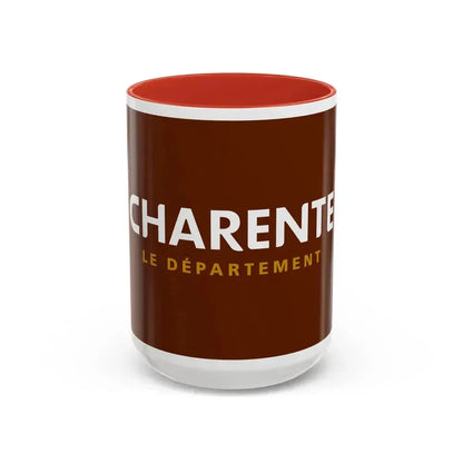 Flag of Charente France - Accent Coffee Mug 15oz Red - Go Mug Yourself