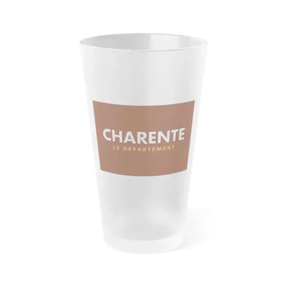 Flag of Charente France - Frosted Pint Glass 16oz 16oz Frosted - Go Mug Yourself